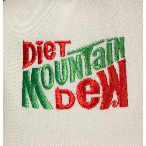 Vintage White Diet Mountain Dew Hat SnapBack Stylemaster Cap Made In USA Mt. Dew - Picture 2 of 11